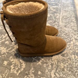 Warm Tan Suede Boots with Shearling